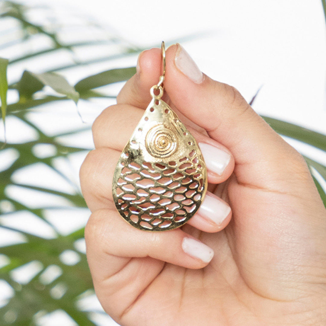 Handcrafted Traditional Festive Wear Gold Plated Brass Earrings