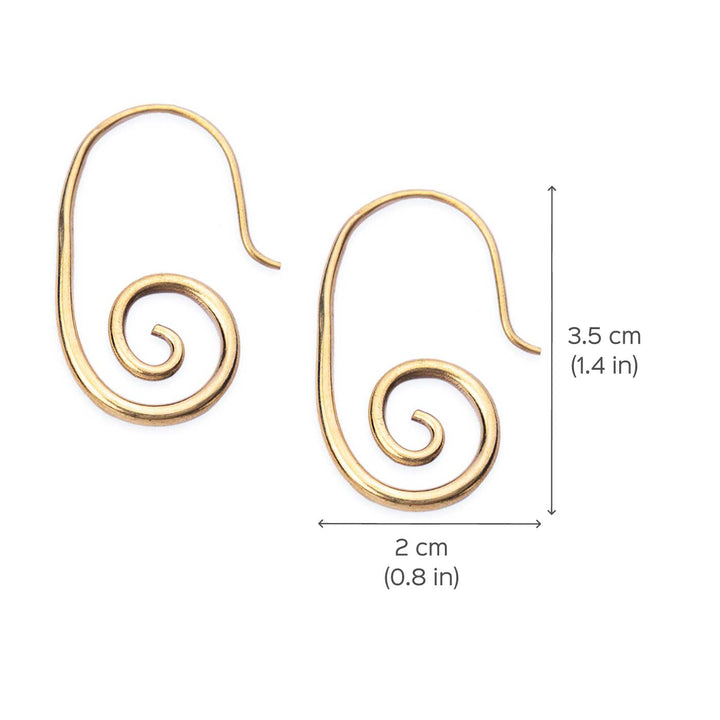 Handcrafted Western Work Wear Gold Plated Brass Earrings