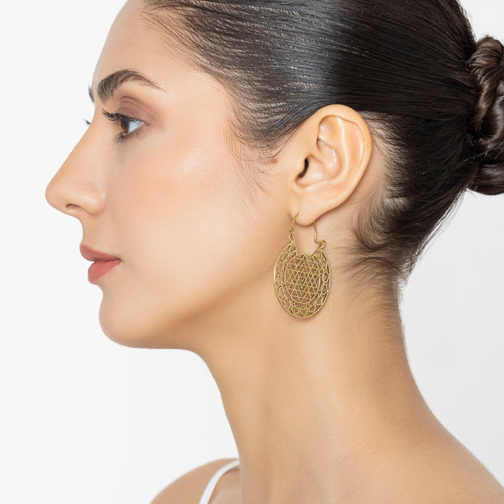 Handcrafted Western Party Wear Gold Plated Brass Earrings