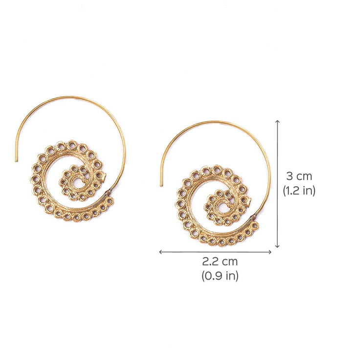 Handcrafted Western Work Wear Gold Plated Brass Earrings