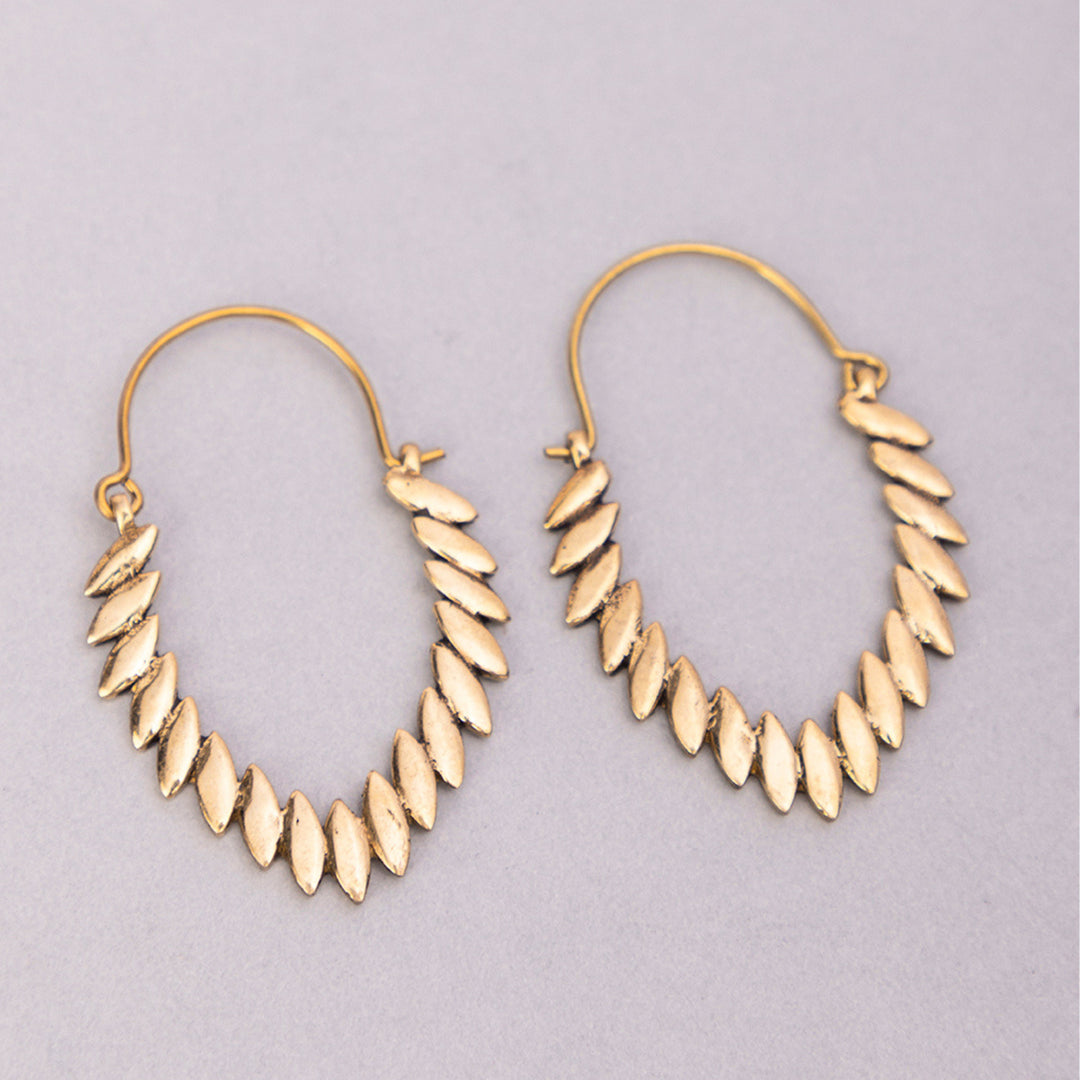 Handcrafted Western Gold Plated Brass Earrings