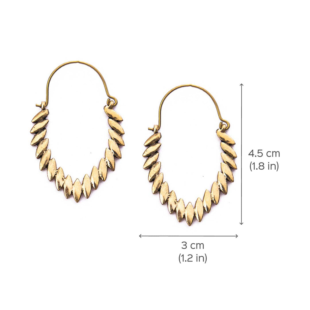 Handcrafted Western Gold Plated Brass Earrings