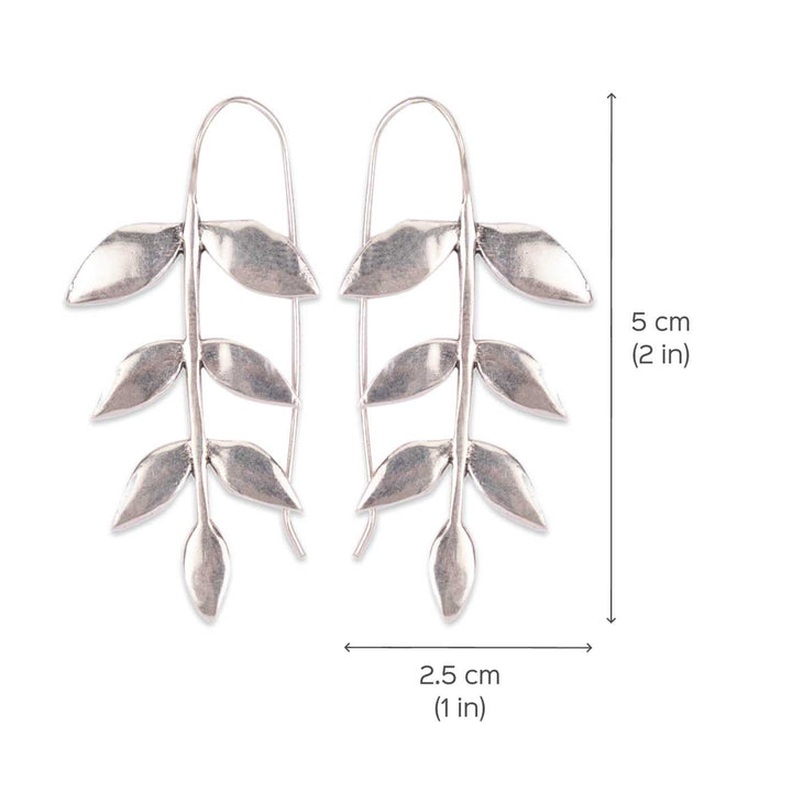 Handcrafted Leafy Treasures Party Wear Silver/ Gold Plated Brass Earrings