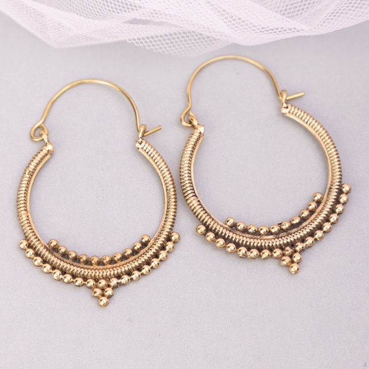 Handcrafted Traditional Daily Wear Gold Plated Brass Earrings