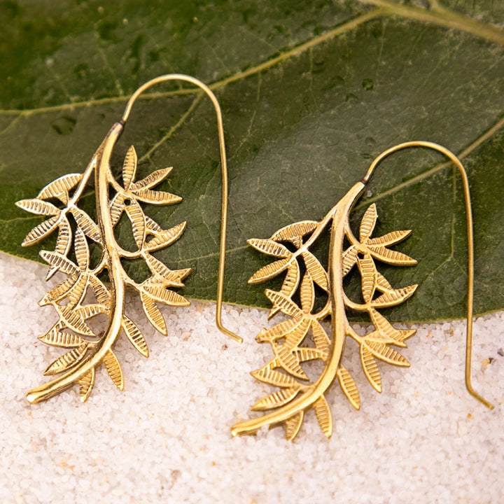 Handcrafted Western Party Wear Gold Plated Brass Earrings