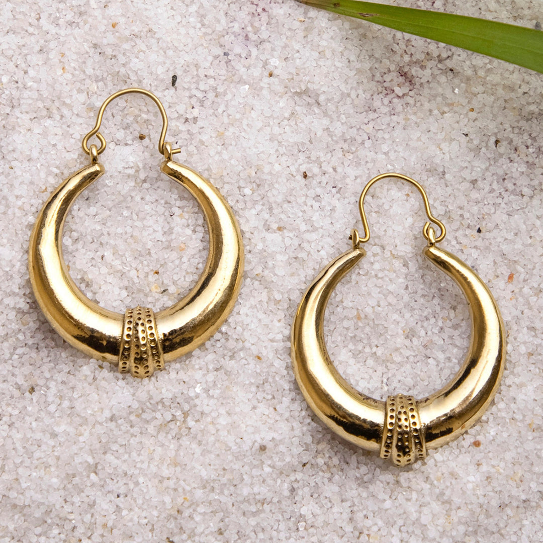 Handcrafted Contemporary Brass Plated Earrings