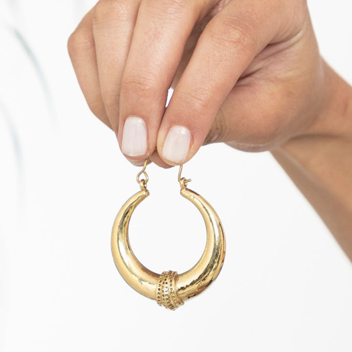 Handcrafted Contemporary Brass Plated Earrings