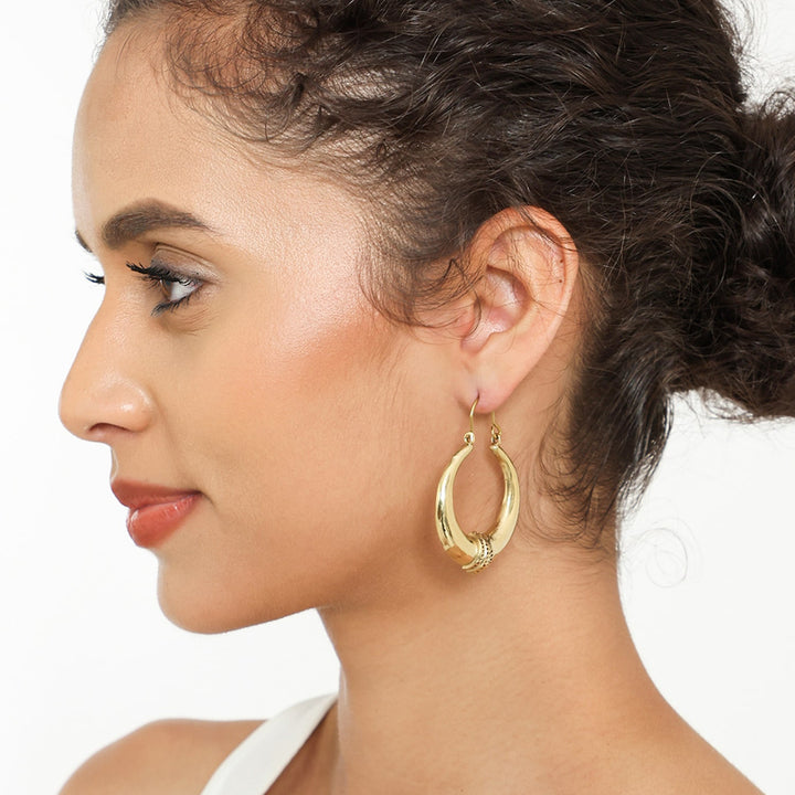 Handcrafted Contemporary Brass Plated Earrings