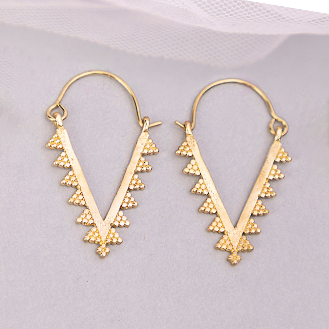 Handcrafted Traditional Daily Wear Gold Plated Brass Earrings