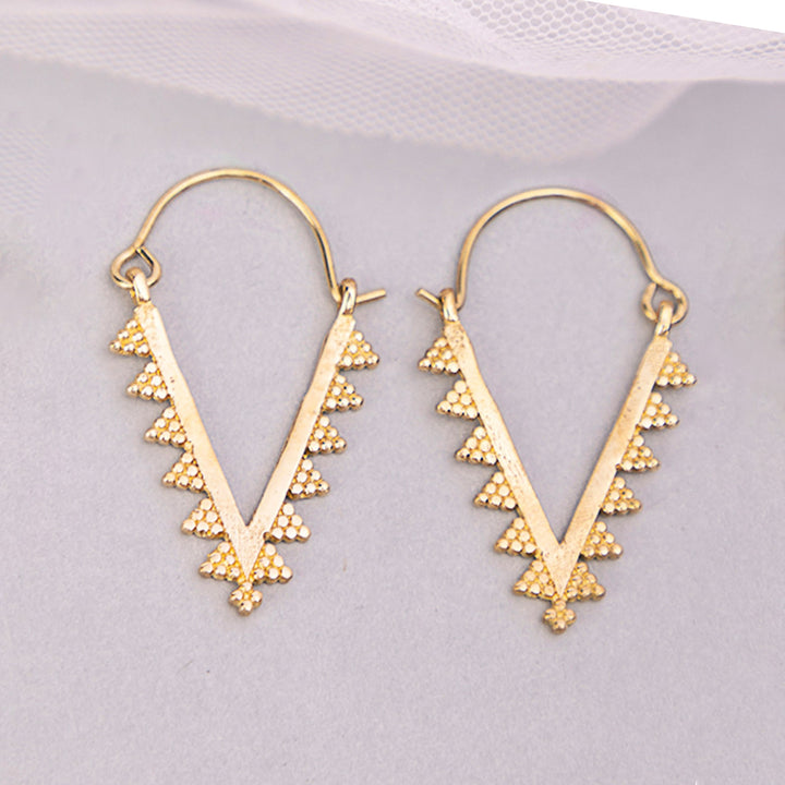 Handcrafted Traditional Daily Wear Gold Plated Brass Earrings