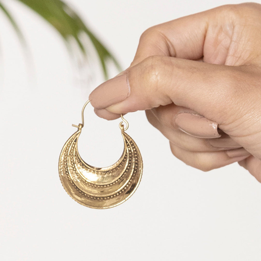 Handcrafted Traditional Daily Wear Gold Plated Brass Earrings