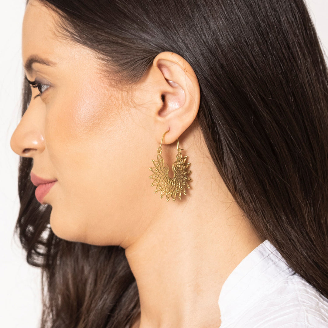 Handcrafted Traditional Gold Plated Brass Earrings