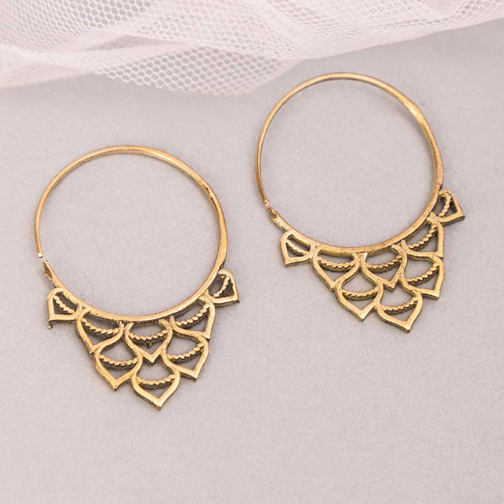 Handcrafted Traditional Daily Wear Gold Plated Brass Earrings