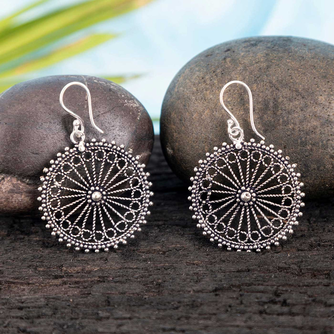 Handcrafted Vibrant Daily Wear Silver Plated Brass Earrings