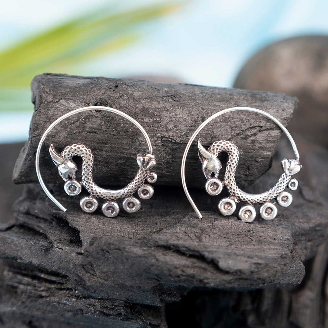 Buy Handcrafted Mystic Dragon Daily Wear Silver Plated Brass