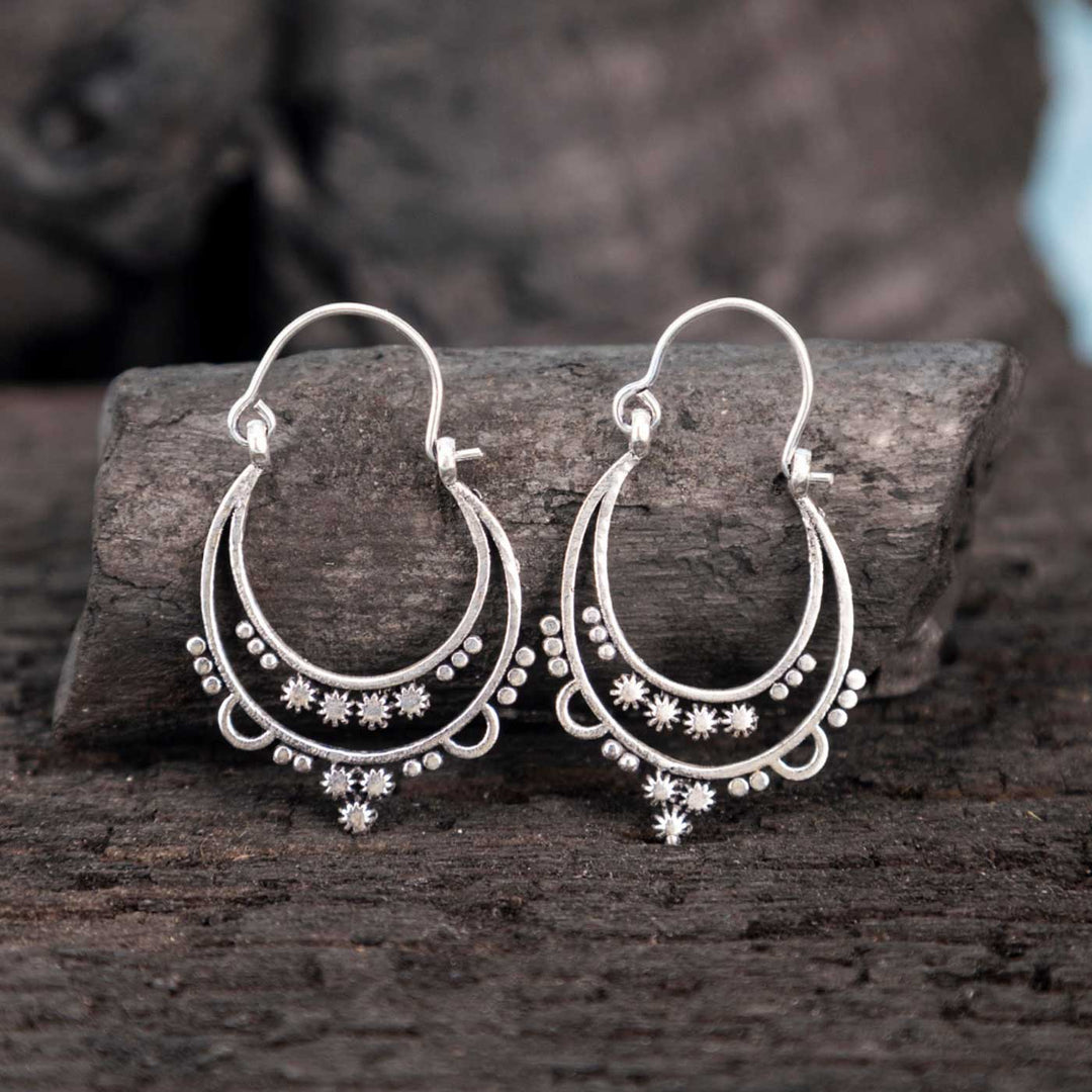 Handcrafted Western Daily Wear Silver Plated Brass Earrings