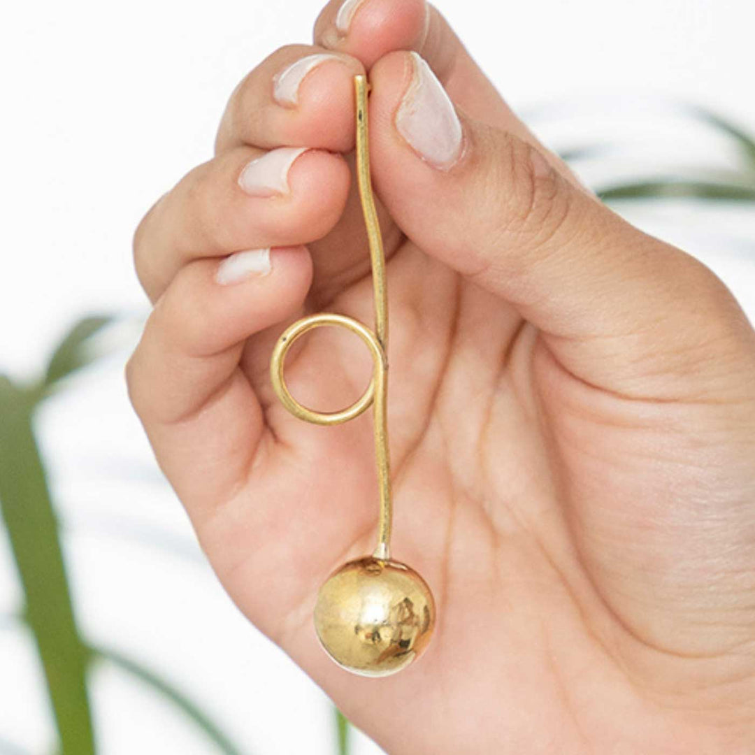 Handcrafted Minimal Party Wear Gold Plated Brass Earrings