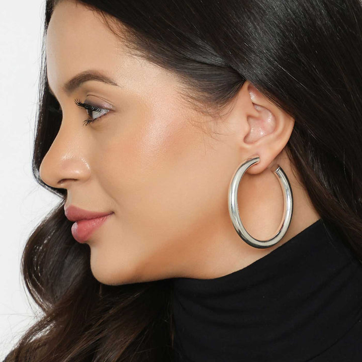 Handcrafted Statement Silver Plated Brass Earrings