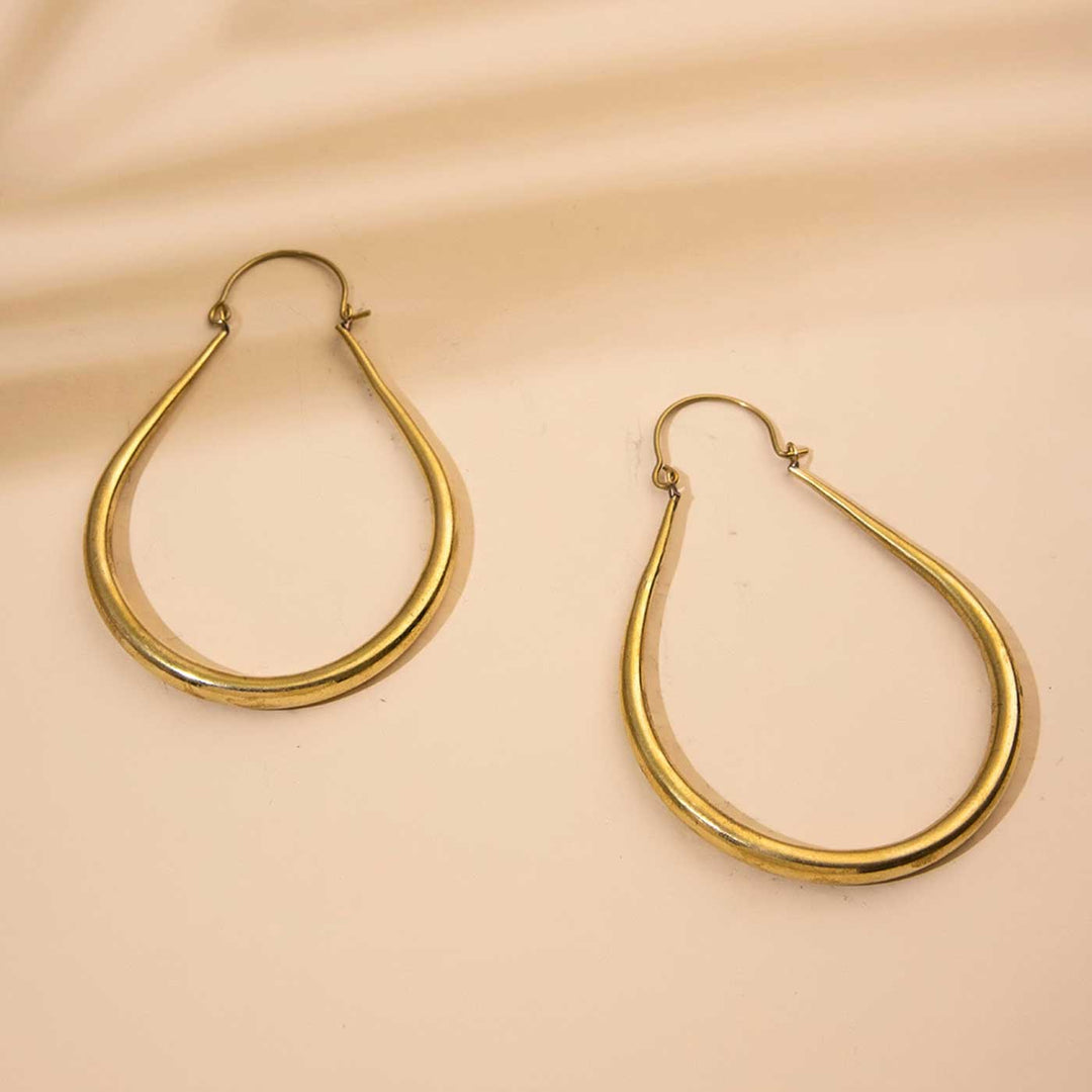 Handcrafted Minimal Daily Wear Gold Plated Brass Earrings