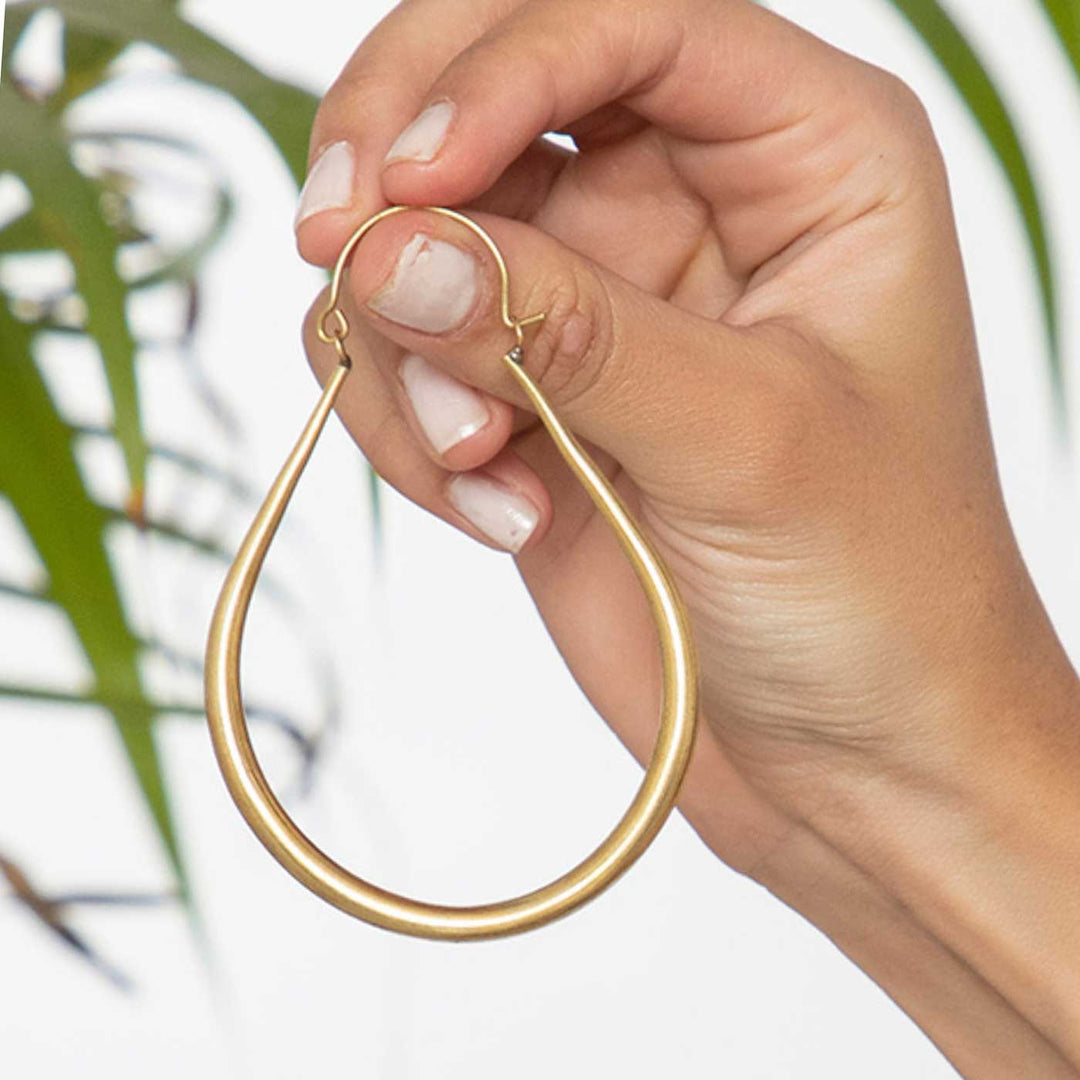 Handcrafted Minimal Daily Wear Gold Plated Brass Earrings