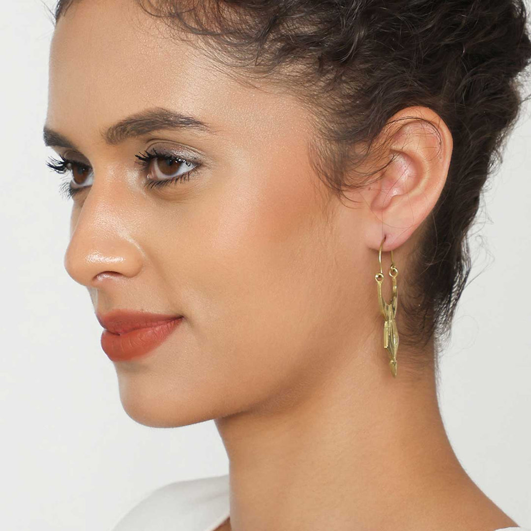 Handcrafted Minimal Daily Wear Silver/ Gold Plated Brass Earrings