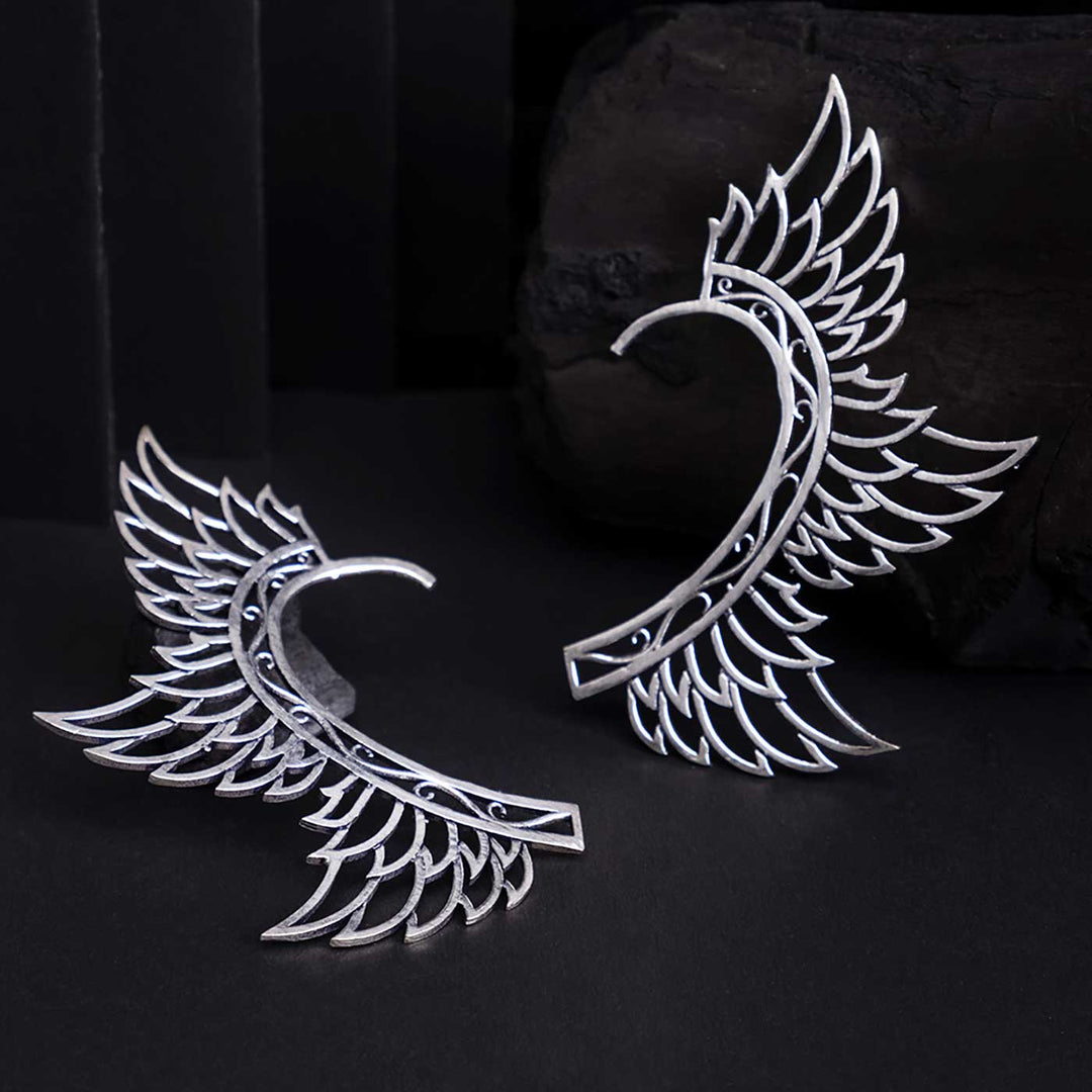 Handcrafted Contemporary Silver Plated Ear Cuff Earrings