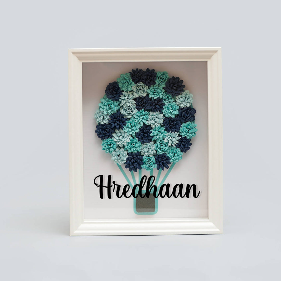 Personalized Paper Quilled Shadow Frame Nameplate For Kids - Zwende