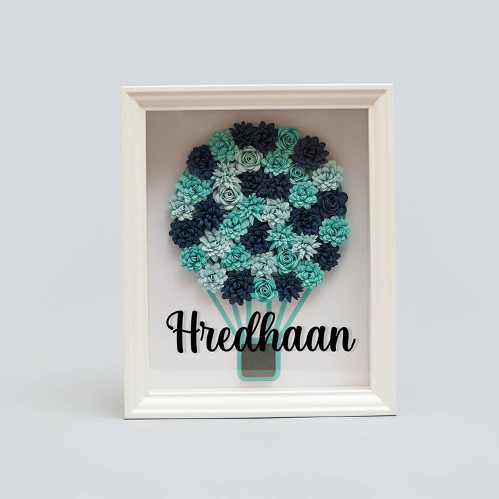 Personalized Paper Quilled Shadow Frame Nameplate For Kids - Zwende