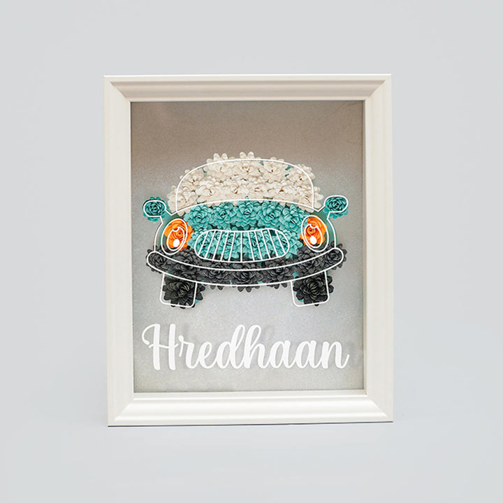 Personalized Paper Quilled Shadow Frame Nameplate For Kids - Zwende