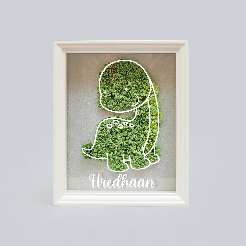 Personalized Paper Quilled Shadow Frame Nameplate For Kids - Zwende