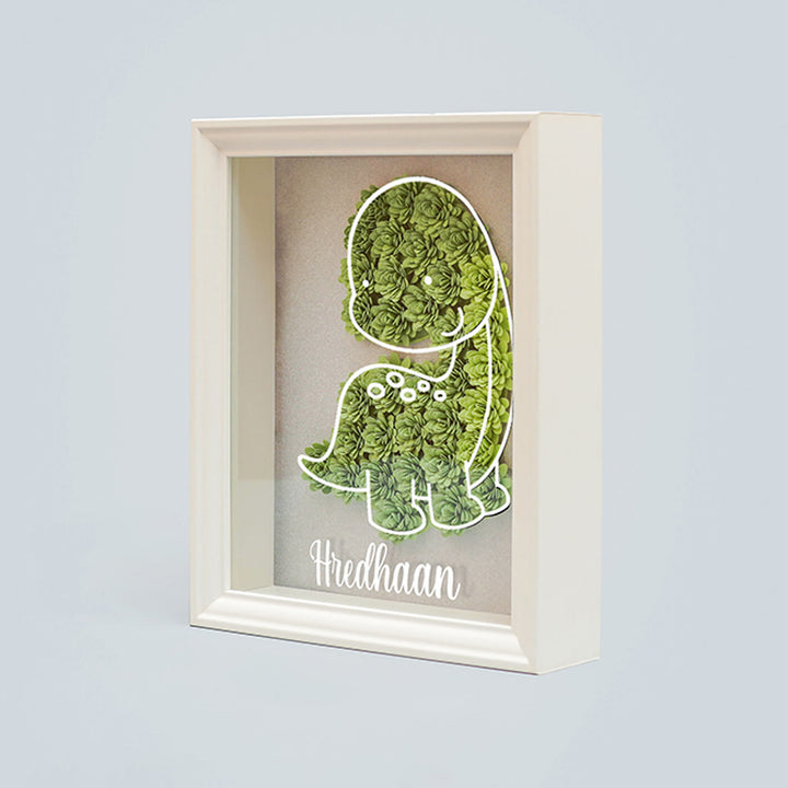 Personalized Paper Quilled Shadow Frame Nameplate For Kids - Zwende