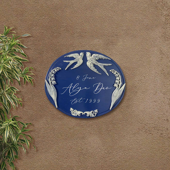 Handpainted Baroque Wood Resin Personalized Name Plate 5 - Mounted on Wall Display