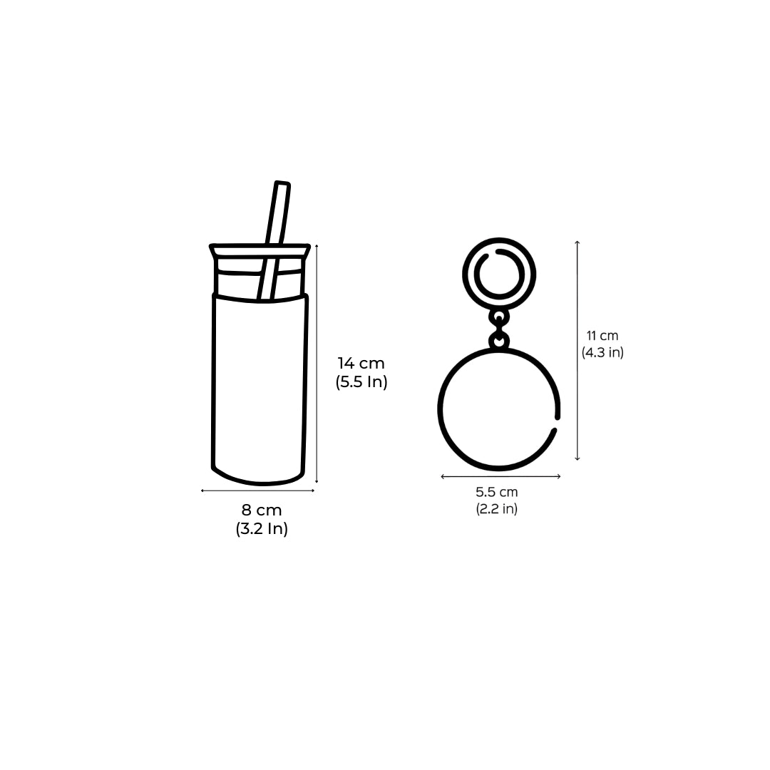 Handmade Super Dad Theme Glass Bottle With Straw With Keychain