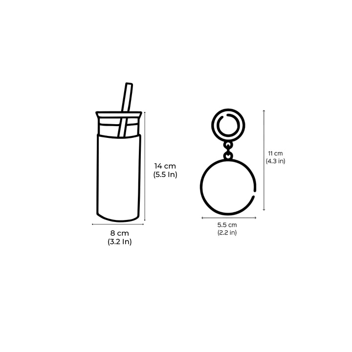Handmade Super Dad Theme Glass Bottle With Straw With Keychain