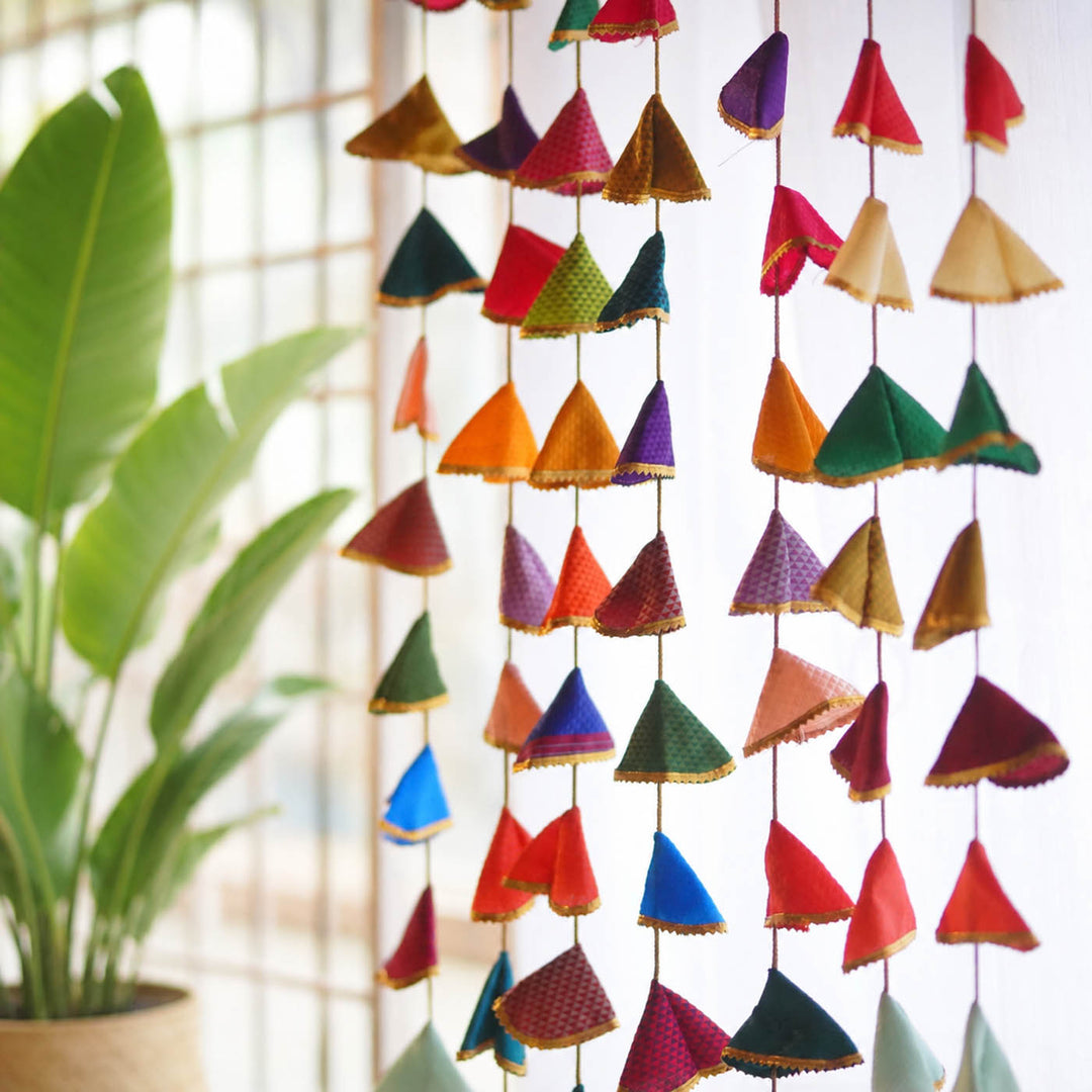 2 Pc | 60 Inch | Handmade Multicolor Khun Fabric Hangings