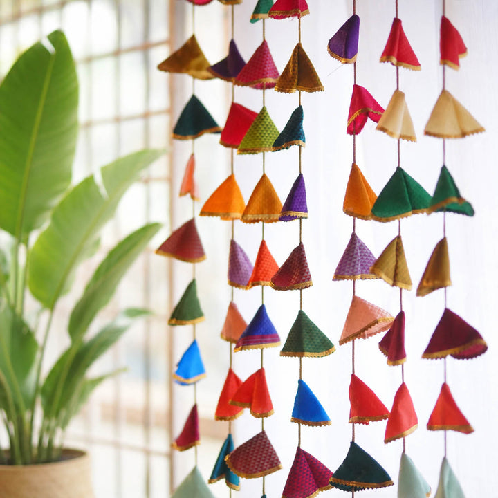 2 Pc | 60 Inch | Handmade Multicolor Khun Fabric Hangings