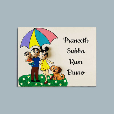 Handpainted Clay Pebble Nameboard for Family