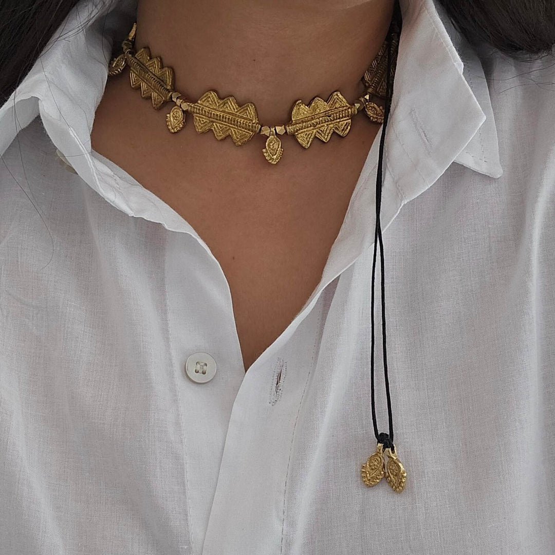 Handmade Sun Kissed Brass Choker Necklace