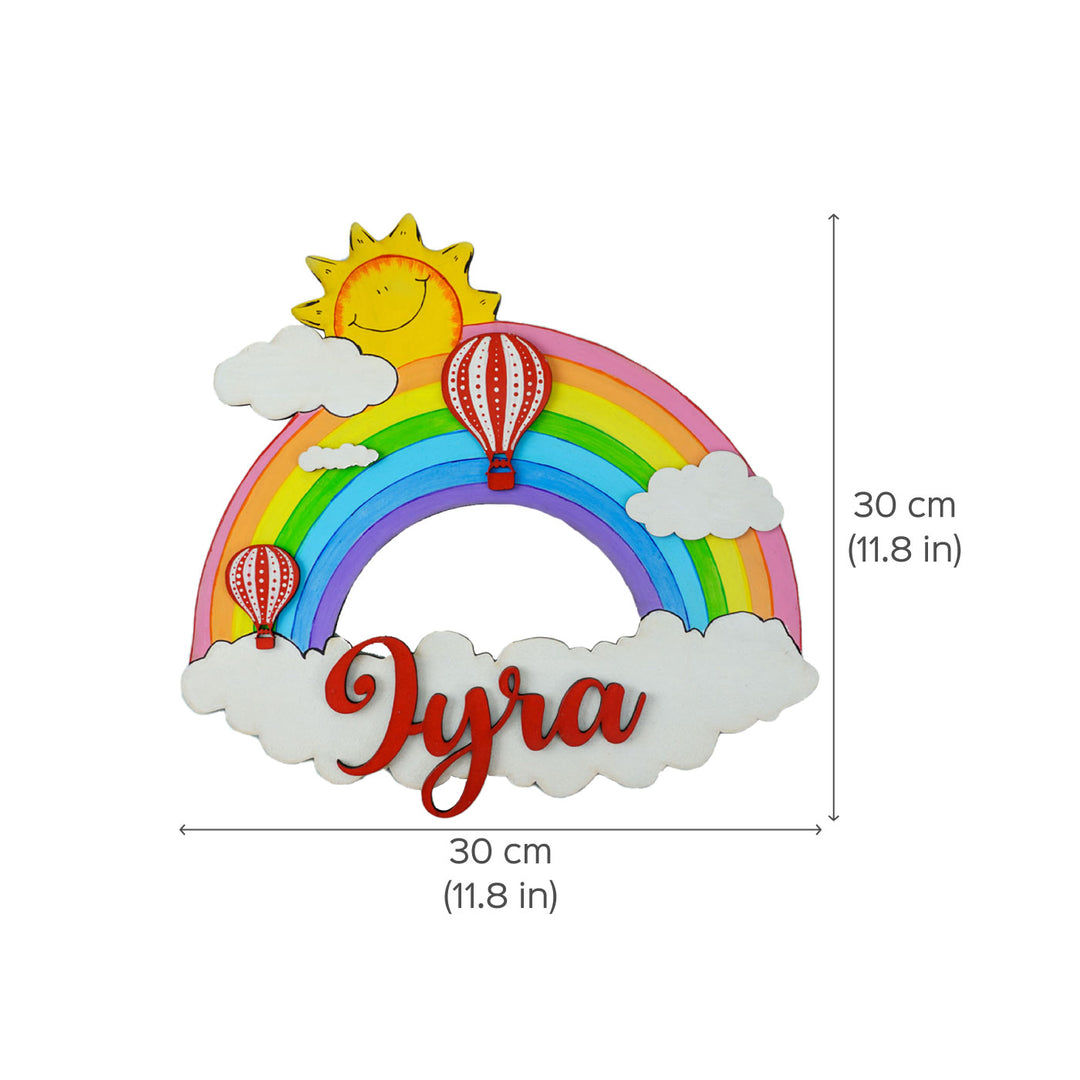 Rainbow and Hot Air Balloon Nameboard for Kids