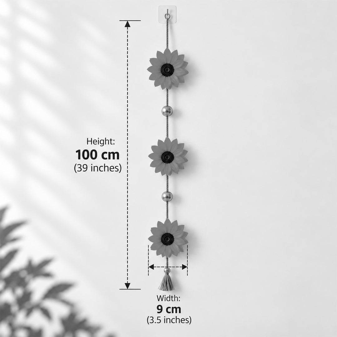 2 Pc | Handmade Sunflower & Water Lily Upcycled Areca Nut Wall Hanging Combo