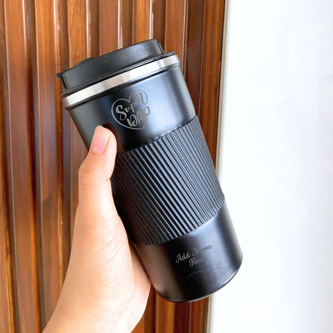 Personalized Handmade Engraved Super Dad Double Walled Stainless Steel Tumbler
