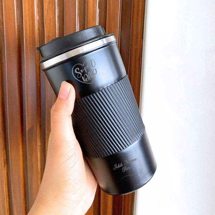 Personalized Handmade Engraved Super Dad Double Walled Stainless Steel Tumbler