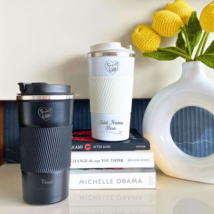 Personalized Handmade Engraved Super Dad Double Walled Stainless Steel Tumbler