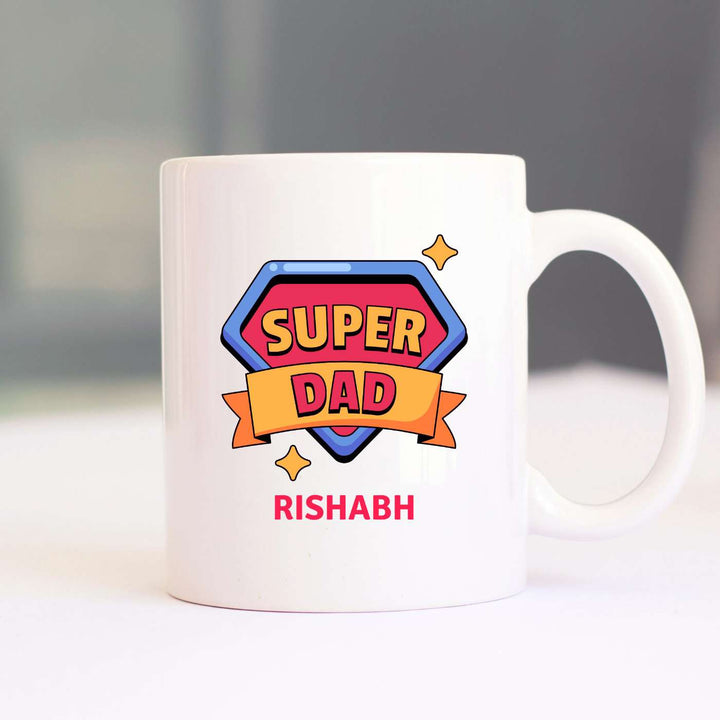 Personalized Handmade Printed Super Dad Theme Ceramic Mug
