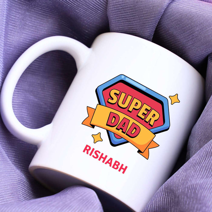 Personalized Handmade Printed Super Dad Theme Ceramic Mug