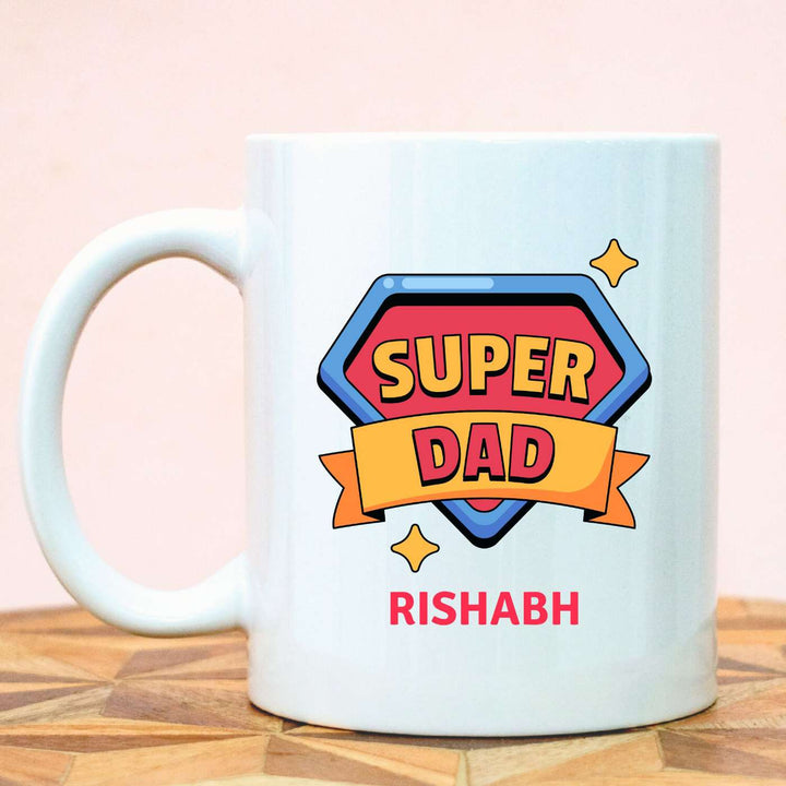 Personalized Handmade Printed Super Dad Theme Ceramic Mug