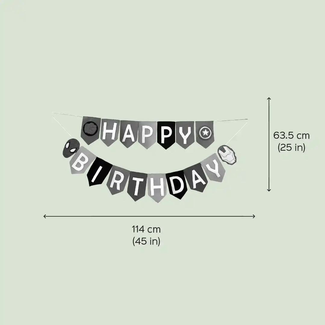 Handmade Superhero Theme Felt Happy Birthday Bunting