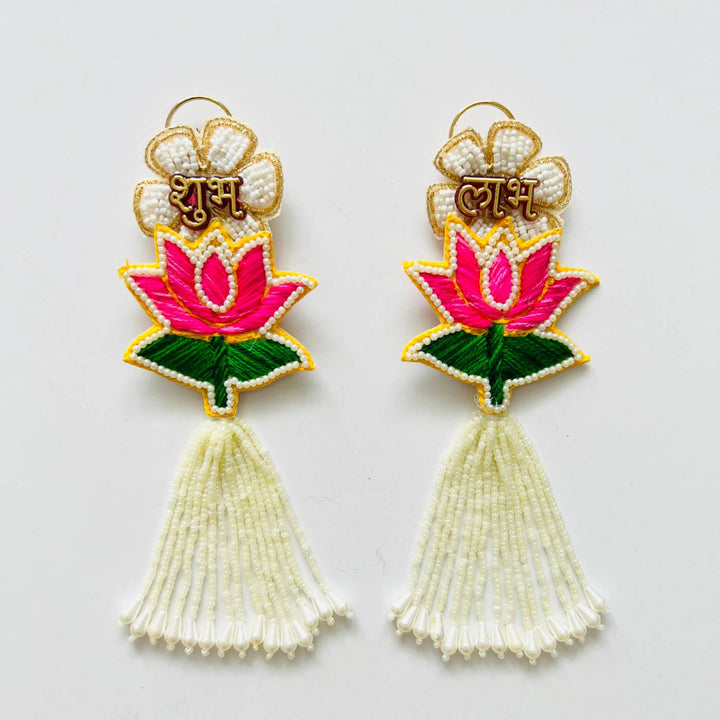 Handmade Beaded Lotus Shubhlabh Sequin Silk Hanging