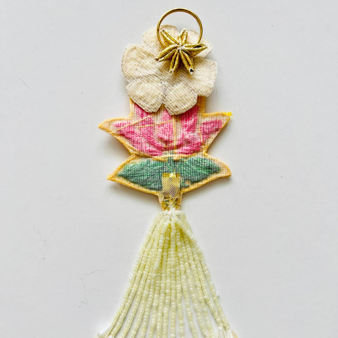 Handmade Beaded Lotus Shubhlabh Sequin Silk Hanging