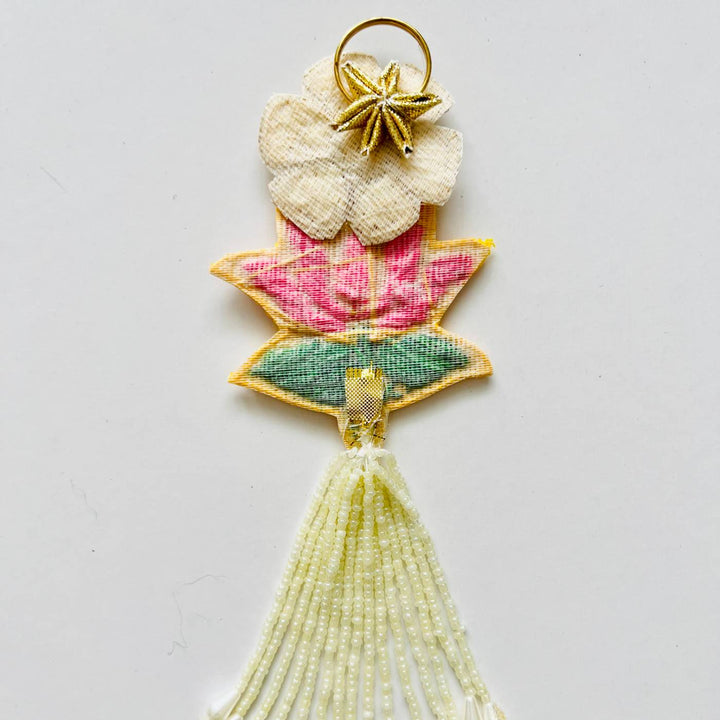 Handmade Beaded Lotus Shubhlabh Sequin Silk Hanging